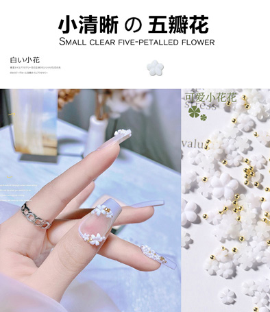 新款飾品迷你白色五瓣花