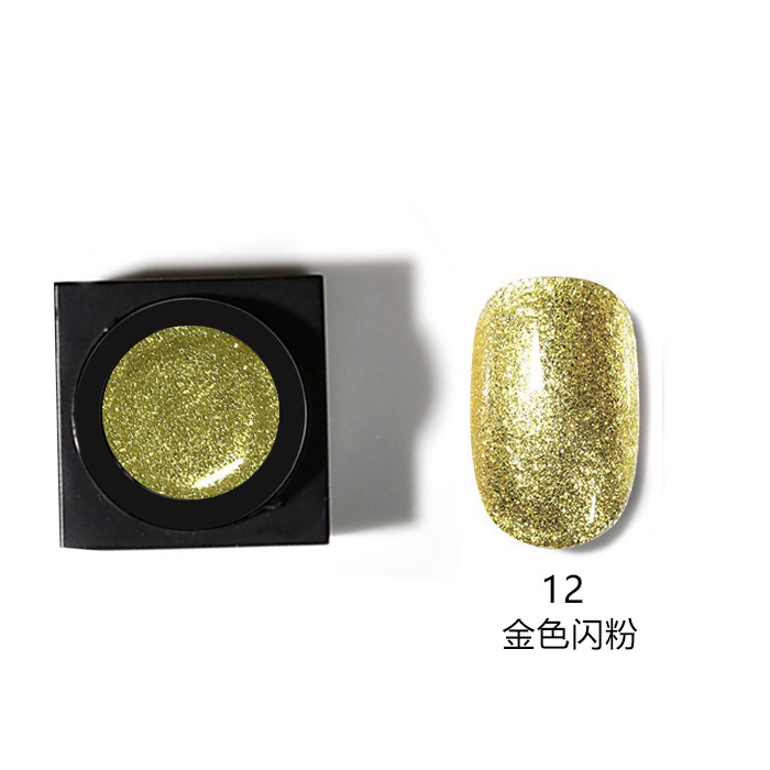小黑瓶5g彩繪膠012#金色閃粉
